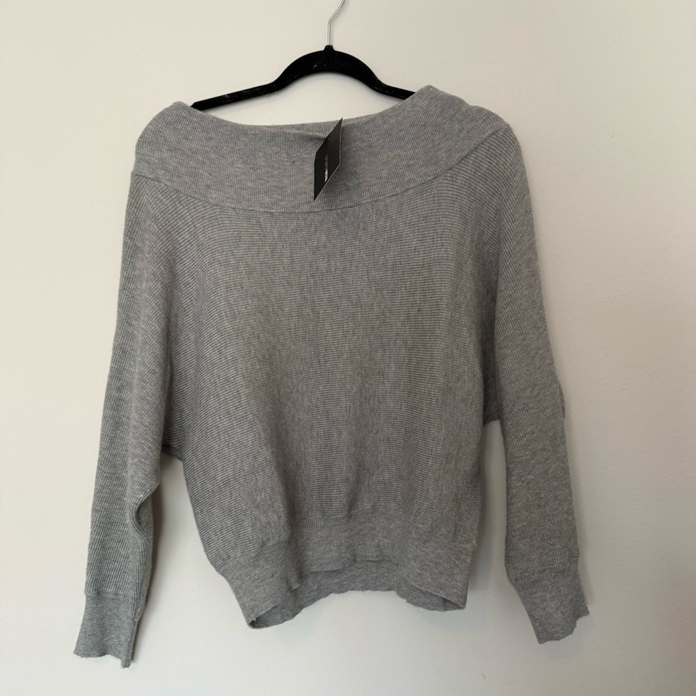 NWT Off the Shoulder Gray Sweater